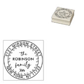 Moderne Script Familie Retouradres Ronde Stempel (Gestempeld)