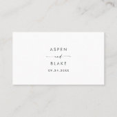 Moderne Script Flat Wedding Place Card Plaatskaartje (Achterkant)