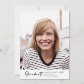 Moderne Script Foto Afgestudeerde Aankondiging (Voorkant)