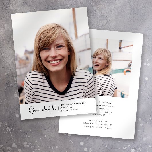 Moderne Script Foto Afgestudeerde Aankondiging