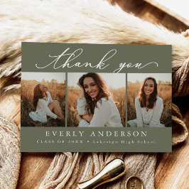 Moderne Script Foto Afstudeer Dank Je Briefkaart