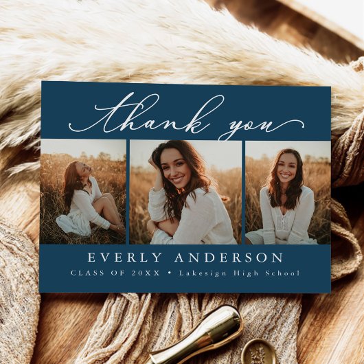 Moderne Script Foto Afstudeer Dank Je Briefkaart