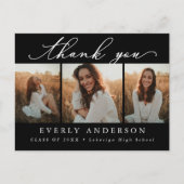 Moderne Script Foto Afstudeer Dank Je Briefkaart (Voorkant)
