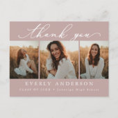 Moderne Script Foto Afstudeer Dankjewel Briefkaart (Voorkant)