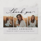 Moderne Script Foto Afstudeer Dankjewel Briefkaart (Voorkant)