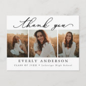 Moderne Script Foto Afstudeer Dankjewel Briefkaart (Voorkant)