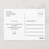 Moderne Script Foto Afstudeer Dankkaart Briefkaart (Achterkant)