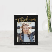 Moderne script foto afstuderen bedankkaart (Voorkant)