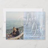 Moderne Script Foto Bruiloft Save The Date (Voorkant)
