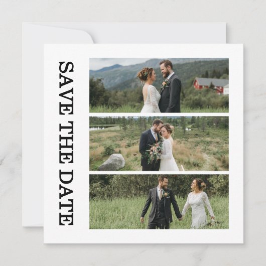 Moderne Script Foto Huwelijk Save The Date (Voorkant)
