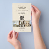 Moderne Script Foto QR Cream Professional Business Flyer (Hand)