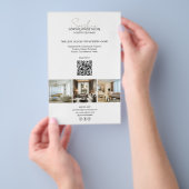 Moderne Script Foto QR Wit Zakelijk Professioneel Flyer (Hand)