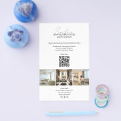Moderne Script Foto QR Wit Zakelijk Professioneel Flyer (Enkel)