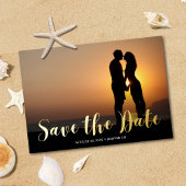 Moderne script foto save the date folie uitnodiging