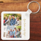 Moderne script fotocollage gepersonaliseerd sleutelhanger (Achterkant)