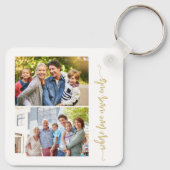 Moderne script fotocollage gepersonaliseerd sleutelhanger (Achterkant)