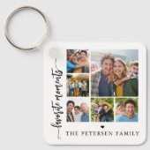 Moderne script fotokollage gepersonaliseerd sleutelhanger (Voorkant)