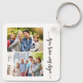 Moderne script fotokollage gepersonaliseerd sleutelhanger (Achterkant)