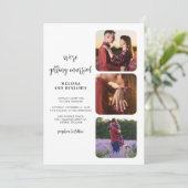 Moderne Script Foto's Trouwen Kaart (Staand voorkant)