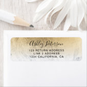 Moderne script gele folie ombre marmer etiket (Insitu)