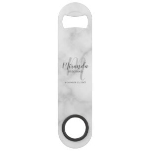 Moderne script gepersonaliseerde bruidsmeisje speed flessenopener