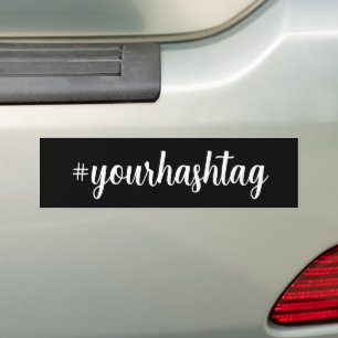 Moderne script gepersonaliseerde hashtagnaam bumpersticker