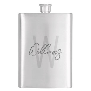 Moderne script gepersonaliseerde monogram en naam flacon
