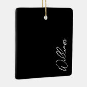 Moderne script gepersonaliseerde naam keramische o keramisch ornament (Rechts)