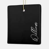 Moderne script gepersonaliseerde naam keramische o keramisch ornament (Links)