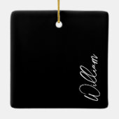 Moderne script gepersonaliseerde naam keramische o keramisch ornament (Achterkant)