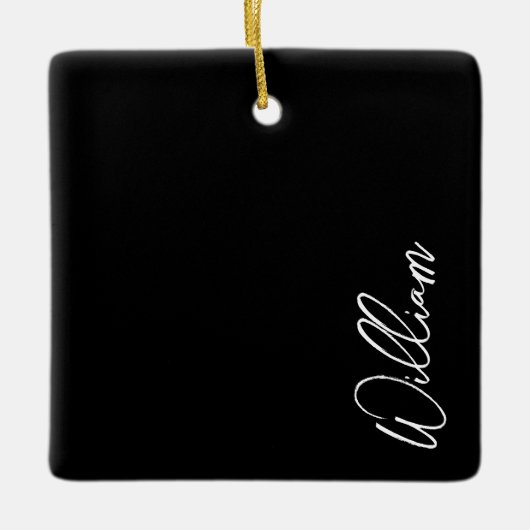 Moderne script gepersonaliseerde naam keramische o keramisch ornament (Voorkant)