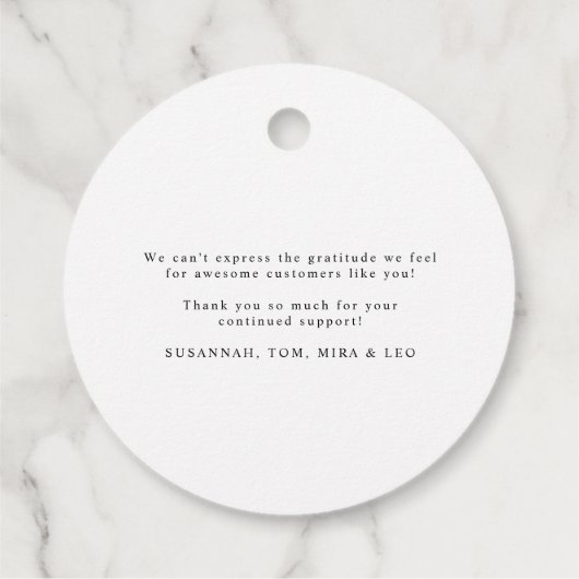 Moderne Script Gold Heart Happy Holiday Business Bedankjes Labels (Achterkant)