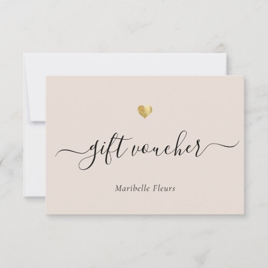 Moderne Script Gold Logo Cadeaubonnen Certificaat (Voorkant)