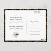 Moderne Script Gold Silver Fireworks Business Briefkaart (Achterkant)