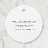 Moderne Script Gold Snowflake Holiday Business Bedankjes Labels (Achterkant)