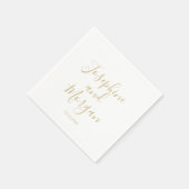 Moderne script goudnamen date elegant bruiloft servet (Hoek)