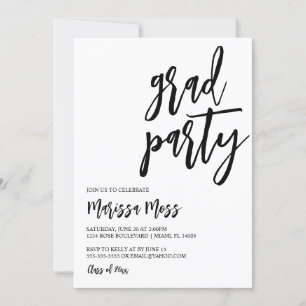 Moderne Script Grad Party Invitation