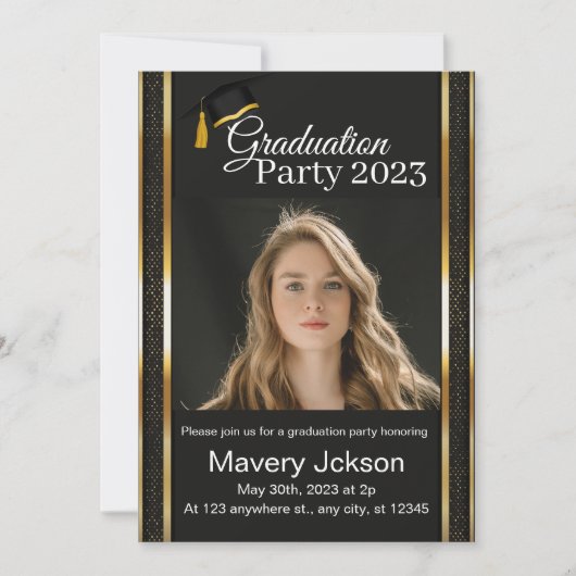 Moderne Script Graduate Photo Graduate Invitation (Devant)