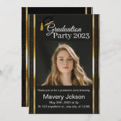 Moderne Script Graduate Photo Graduate Invitation (Devant / Derrière)