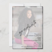 Moderne Script Graduate Photo Graduate Invitation (Dos)