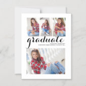 Moderne Script Graduation Faire-part 4 Photo (Recto)