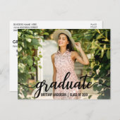 Moderne Script Graduation Party Invitation Photo (Devant / Derrière)