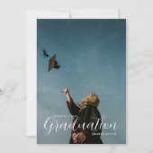 Moderne Script Graduation Photo Invitation (Devant)