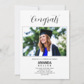 Moderne Script Graduation Photo Invitation (Dos)