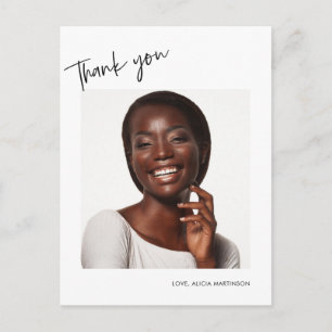Moderne script Graduation Thank You-foto Briefkaart