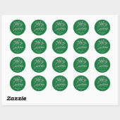 Moderne Script Green Merry kerst Custom Ronde Sticker (Vel)