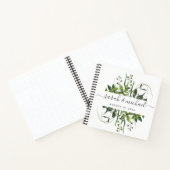 Moderne Script Greenery Elegant Wedding Guest Notitieboek (Binnen)