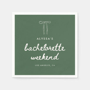Moderne Script Groene Coquette Meisjesuitje Weeken Servet