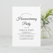 Moderne Script Housewarming Party Uitnodiging (Staand voorkant)