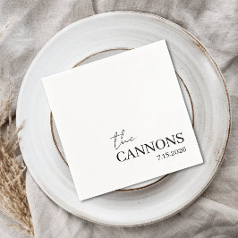 Moderne Script Huwelijk Persoonlijke Naam Datum Servet